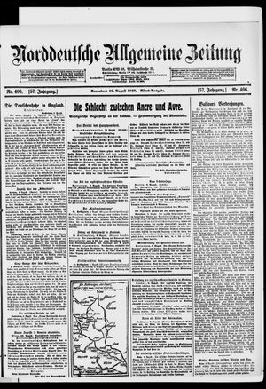 Norddeutsche allgemeine Zeitung vom 10.08.1918