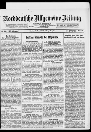 Norddeutsche allgemeine Zeitung vom 27.08.1918