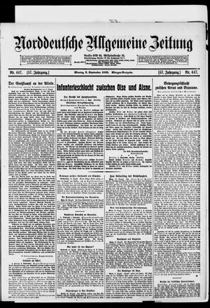 Norddeutsche allgemeine Zeitung vom 02.09.1918