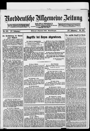 Norddeutsche allgemeine Zeitung vom 04.09.1918