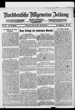 Norddeutsche allgemeine Zeitung vom 11.09.1918