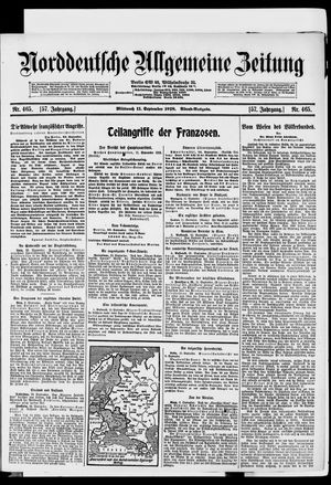 Norddeutsche allgemeine Zeitung vom 11.09.1918
