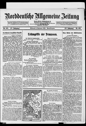 Norddeutsche allgemeine Zeitung vom 11.09.1918