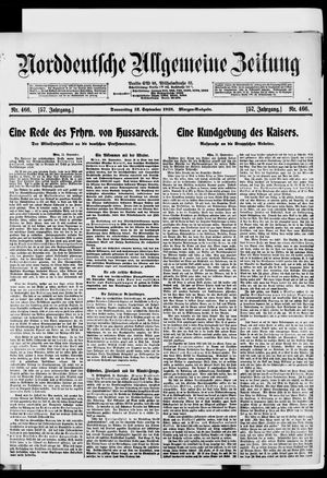 Norddeutsche allgemeine Zeitung vom 12.09.1918