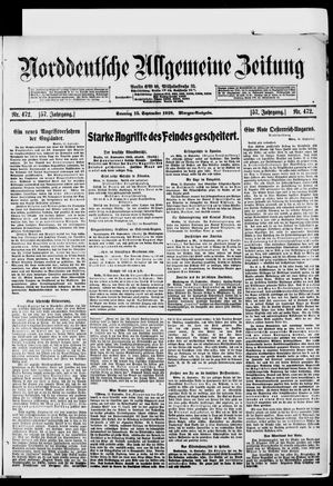 Norddeutsche allgemeine Zeitung vom 15.09.1918
