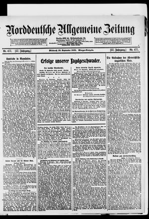 Norddeutsche allgemeine Zeitung on Sep 18, 1918