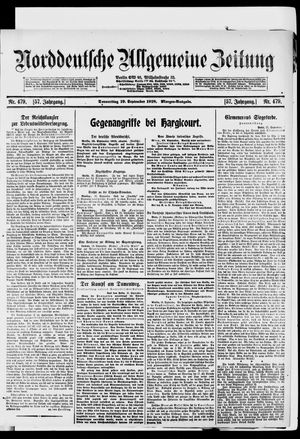 Norddeutsche allgemeine Zeitung vom 19.09.1918