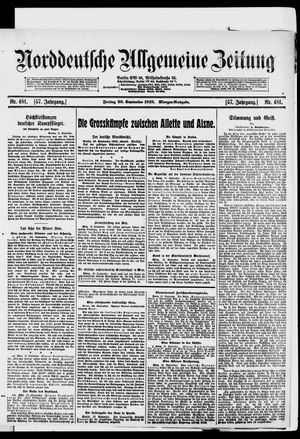 Norddeutsche allgemeine Zeitung vom 20.09.1918