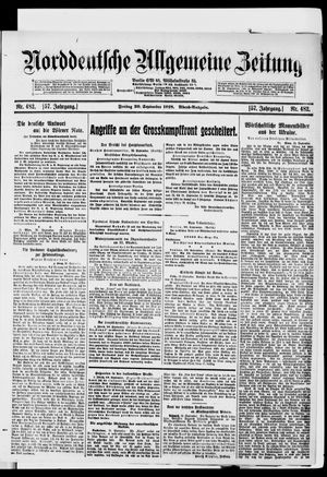 Norddeutsche allgemeine Zeitung vom 20.09.1918