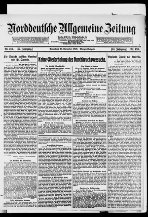 Norddeutsche allgemeine Zeitung vom 21.09.1918