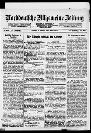 Norddeutsche allgemeine Zeitung vom 21.09.1918