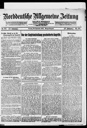 Norddeutsche allgemeine Zeitung vom 22.09.1918