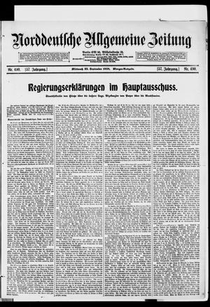 Norddeutsche allgemeine Zeitung vom 25.09.1918