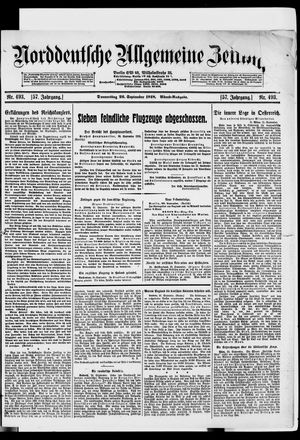 Norddeutsche allgemeine Zeitung on Sep 26, 1918