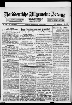 Norddeutsche allgemeine Zeitung vom 27.09.1918