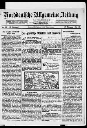 Norddeutsche allgemeine Zeitung vom 28.09.1918