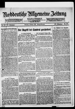 Norddeutsche allgemeine Zeitung vom 01.10.1918