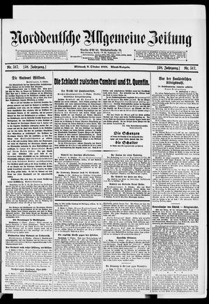 Norddeutsche allgemeine Zeitung vom 09.10.1918