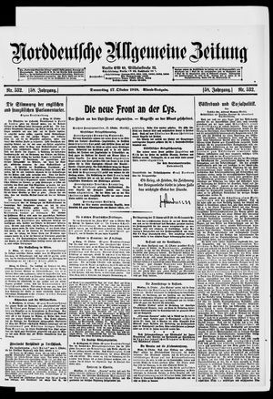 Norddeutsche allgemeine Zeitung vom 17.10.1918