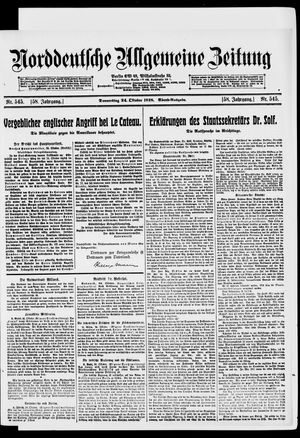 Norddeutsche allgemeine Zeitung vom 24.10.1918