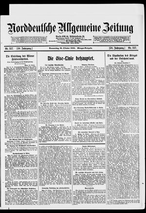 Norddeutsche allgemeine Zeitung vom 31.10.1918