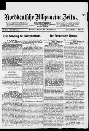 Norddeutsche allgemeine Zeitung vom 07.11.1918