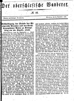 Der Oberschlesische Wanderer on Sep 22, 1840