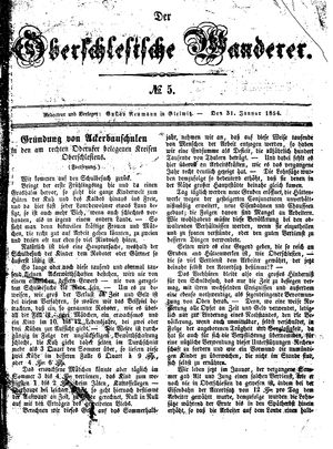 Der Oberschlesische Wanderer on Jan 31, 1854