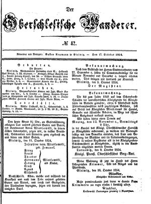 Der Oberschlesische Wanderer vom 17.10.1854