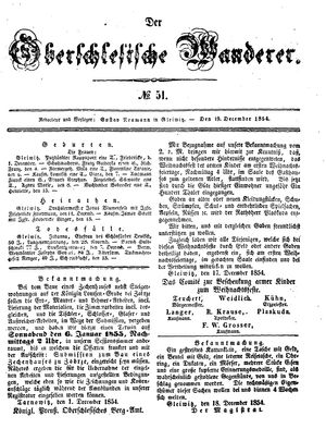 Der Oberschlesische Wanderer on Dec 19, 1854