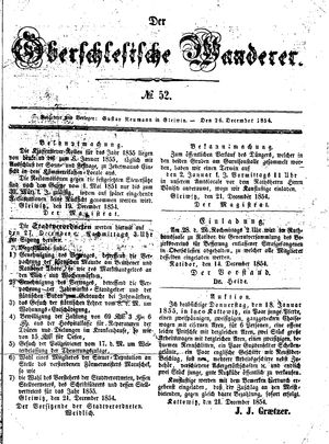 Der Oberschlesische Wanderer vom 26.12.1854