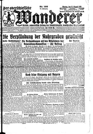 Der Oberschlesische Wanderer on Aug 21, 1922