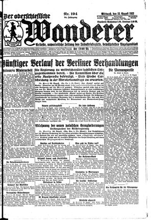 Der Oberschlesische Wanderer vom 23.08.1922