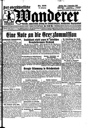 Der Oberschlesische Wanderer vom 08.09.1922