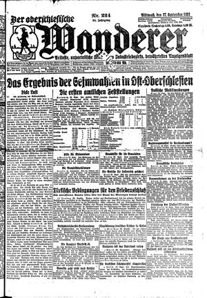 Der Oberschlesische Wanderer vom 27.09.1922