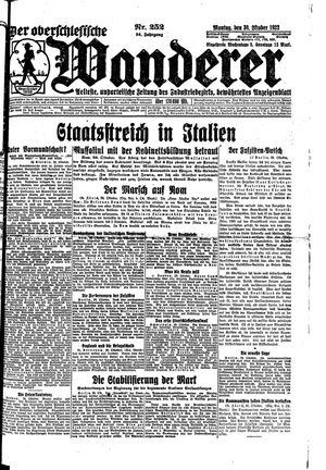 Der Oberschlesische Wanderer vom 30.10.1922
