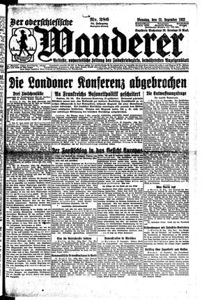 Der Oberschlesische Wanderer on Dec 12, 1922