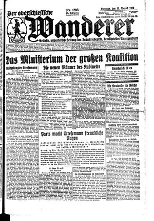 Der Oberschlesische Wanderer vom 14.08.1923