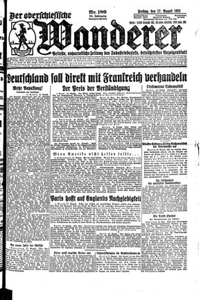 Der Oberschlesische Wanderer vom 17.08.1923
