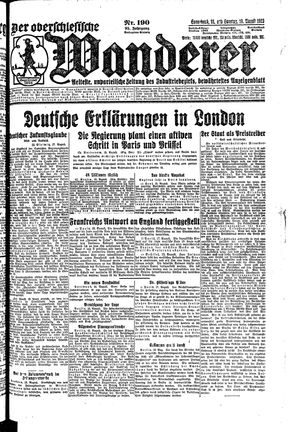 Der Oberschlesische Wanderer vom 18.08.1923