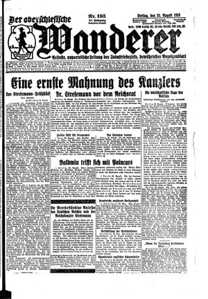 Der Oberschlesische Wanderer vom 24.08.1923