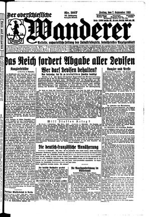 Der Oberschlesische Wanderer vom 07.09.1923