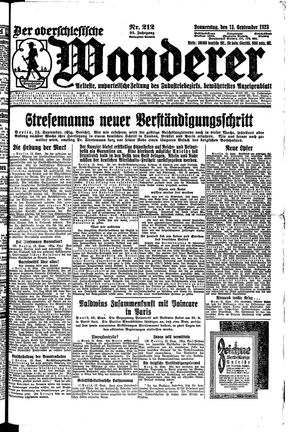 Der Oberschlesische Wanderer vom 13.09.1923