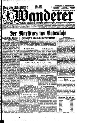 Der Oberschlesische Wanderer vom 18.09.1923