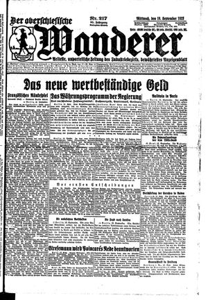 Der Oberschlesische Wanderer vom 19.09.1923