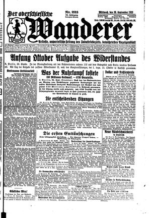 Der Oberschlesische Wanderer vom 26.09.1923