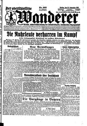Der Oberschlesische Wanderer on Sep 28, 1923