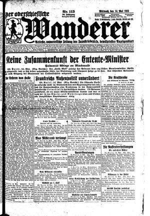 Der Oberschlesische Wanderer on May 14, 1924