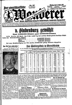 Der Oberschlesische Wanderer vom 27.04.1925