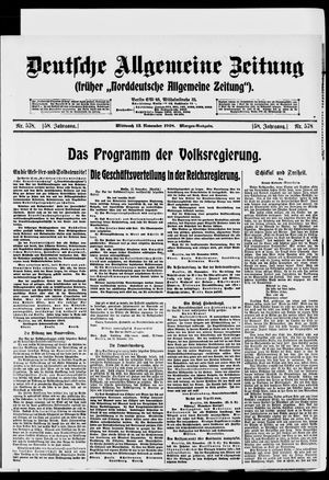 Deutsche allgemeine Zeitung vom 13.11.1918